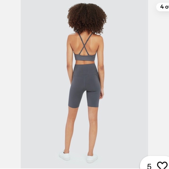 NWT Girlfriend Collective High Rise Bike Shorts - Smoke 8" Inseam, Large - Picture 2 of 11